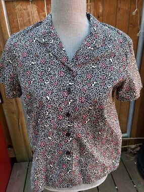 Charter Club Cotton Button Down S Normcore Floral Boho Office Layer